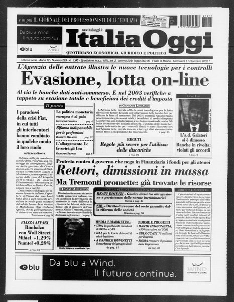 Italia oggi : quotidiano di economia finanza e politica